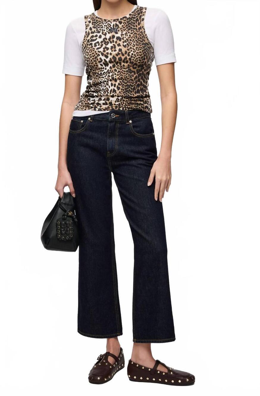 NEW GANNI denim cropped betzy jean in rinse